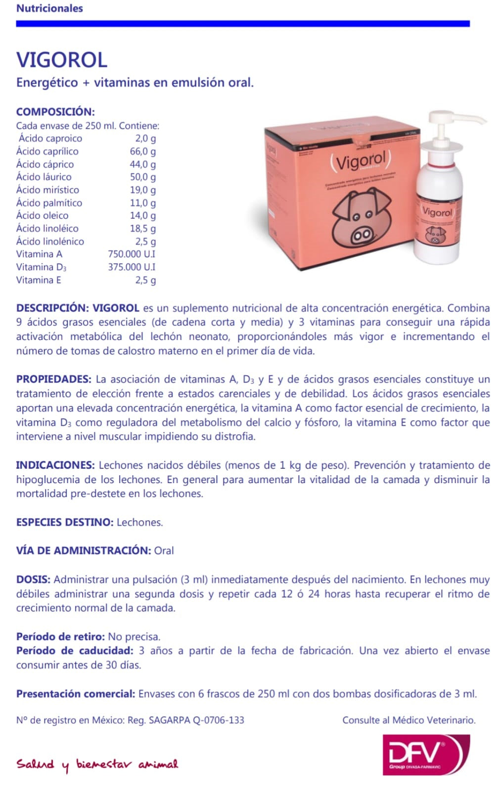 VIGOROL - Energético + Vitaminas en emulsión oral