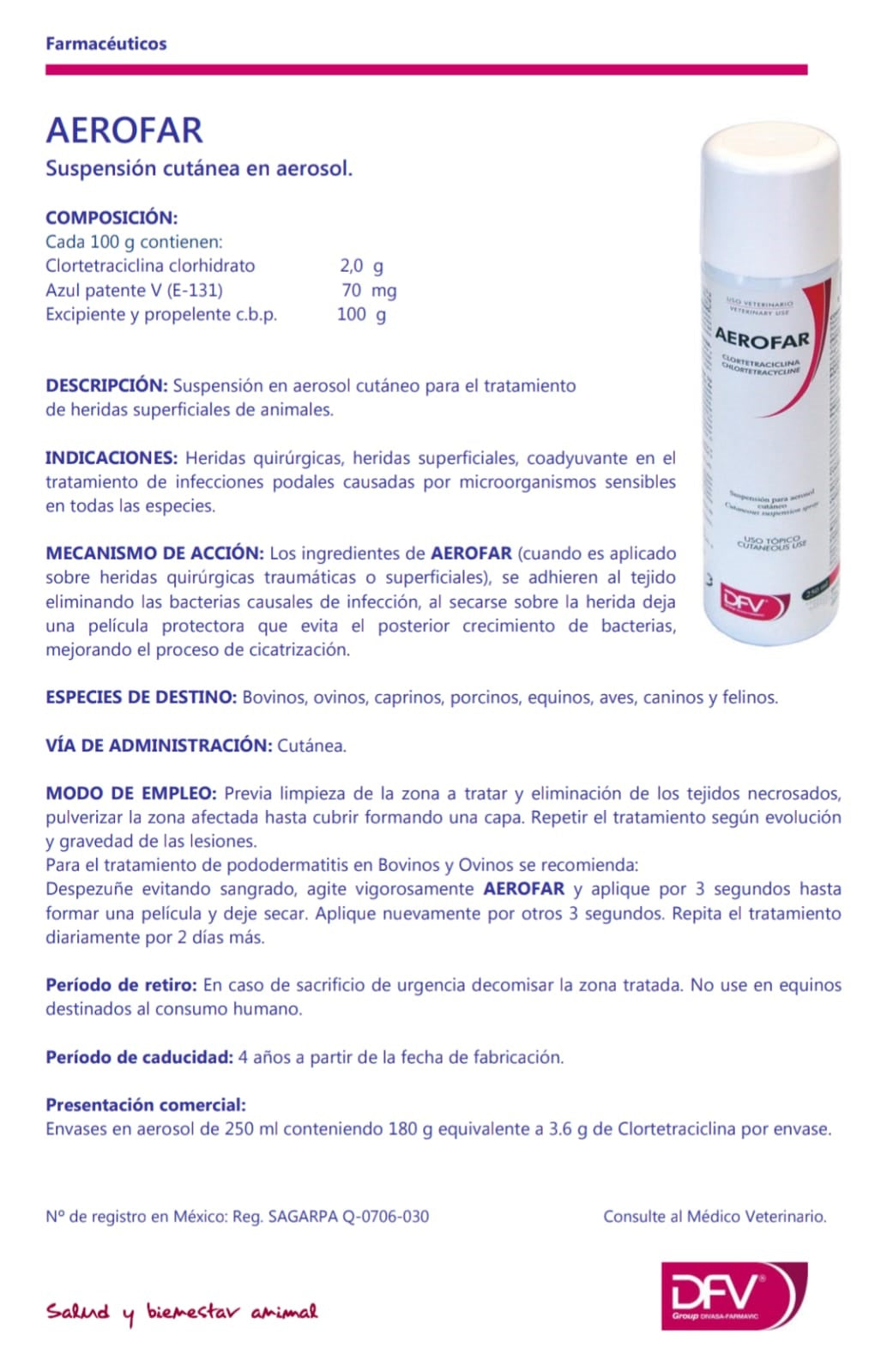 AEROFAR Suspensión cutánea en aerosol.