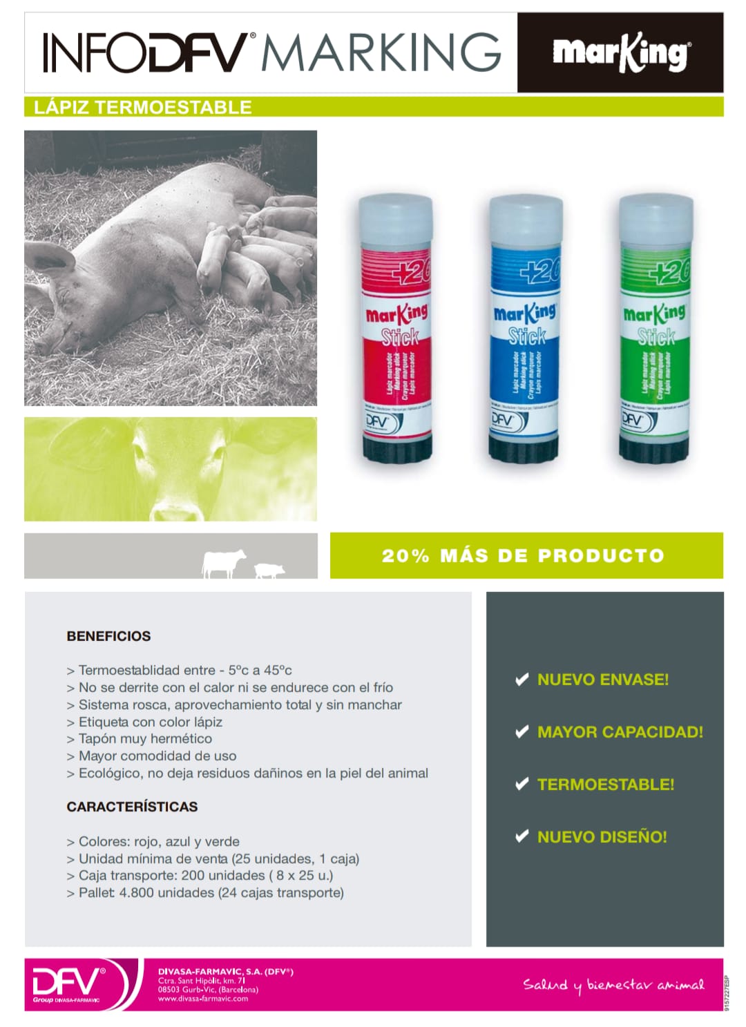 Marcadores Lápiz Marking Stick DFV – Termoestables +20% producto (Rojo, Azul, Verde)