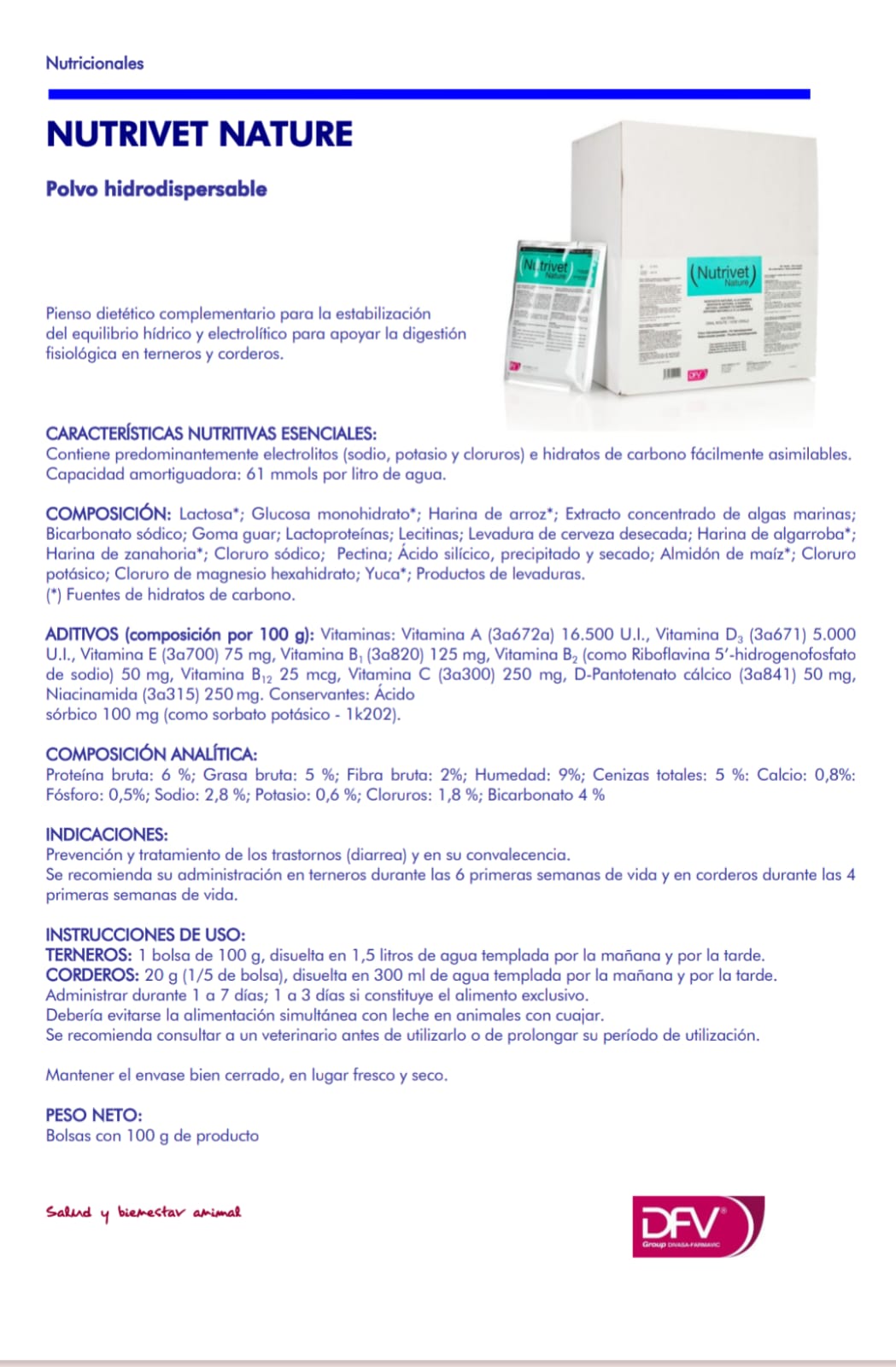 Nutrivet Nature Sobre Individual 100 gramos